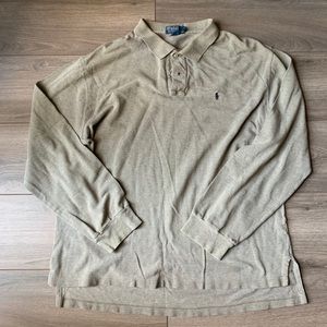 Long sleeve grey polo shirt